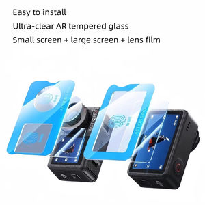 Protection d'écran en verre trempé anti-rayures avec applicateur facile et plateau d'installation, 9H, transparente, pour DJI Action 3 4 5 Pro - Product Image 3