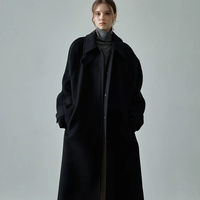 Manteau trench en laine pour femme, couleur unie, manches longues, décontracté, professionnel, élégant, formel