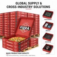 Boîte à pizza en carton ondulé imprimée en couleur personnalisée, conteneur pliable de qualité alimentaire pour l'emballage de pizzas italiennes à emporter