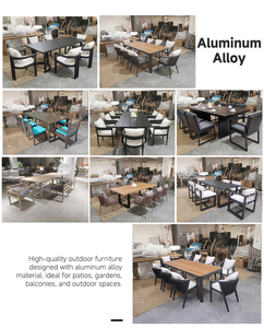 Ensemble <span class=keywords><strong>de</strong></span> meubles <span class=keywords><strong>de</strong></span> jardin en rotin pour pique-nique en plein air, table <span class=keywords><strong>de</strong></span> patio et <span class=keywords><strong>6</strong></span> chaises empilables, ensemble <span class=keywords><strong>de</strong></span> meubles <span class=keywords><strong>de</strong></span> bistrot avec parasol - Product Image 2