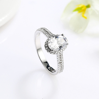 Nouveaux bijoux fins à la mode 925 bague en argent Sterling zircon cubique mariage fiançailles bague de mode pour les femmes