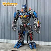 Çocuklar için Özelleştirilmiş Açık Hava Dev Optimus Prime 3D Dönüşen Robot Hurda Metal Heykeli, Gerçek Boyutta Film Heykelleri, Kahraman Heykeli