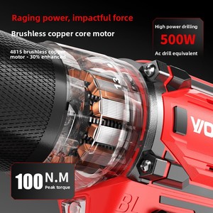 Wanniu mô-men xoắn cao tác động điều khiển có thể sạc lại điện cờ lê nhà sử dụng không chổi than gia dụng điện khoan thương mại nước ngoài - Product Image 4