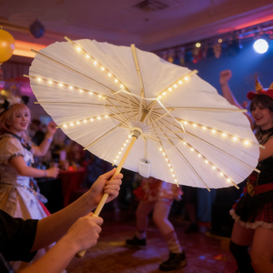 กระดาษน้ำมันโบราณไฟ LED ร่มภาพวาดด้วยมือสไตล์จีนสำหรับงานแต่งงานของตกแต่งงานปาร์ตี้สำหรับเด็ก - Product Image 5