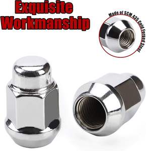 น็อต<span class=keywords><strong>ล้อ</strong></span><span class=keywords><strong>เหล็ก</strong></span>ชุบโครเมียมขนาด 12x1.5 มม. แบบปิดปลาย ทรงบูลจ์ อะคอร์น จำนวน 20 ชิ้น ฐานทรงกรวย ขนาด 19 มม. หกเหลี่ยม สำหรับ<span class=keywords><strong>ล้อ</strong></span>อะไหล่ - Product Image 3