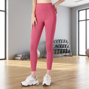Leggings de sport pour femmes, taille mi-haute élastique, longueur intégrale, écologiques, respirants, en Spandex/Polyester, vente en gros - Product Image 3