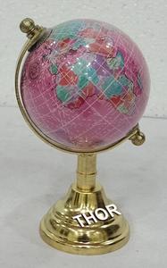 Escritorio náutico Acero Polaco Base de alumbre Mundo Globo Político Educativo Diámetro laminado Globo Decoración para el hogar Geografía - Product Image 5