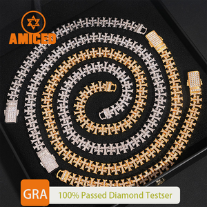 Pulseira Cruzada de Corrente Miami Cuban Link de 10mm, Estilo Hip Hop, Prata Esterlina 925 com Moissanite Real VVS e Certificado - Product Image 2