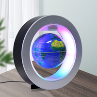 Globo Terráqueo Magnético Levitante con Luz LED de 3 Pulgadas, Mapa del Mundo Giratorio de Plástico, Lujoso y Moderno para Decoración del Hogar u Oficina, Regalo