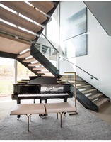 Escalier en bois massif de chêne, MDF, verre, pierre artificielle, marbre, granit, design personnalisé de luxe, nouvelles tendances 2025 pour la cuisine