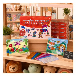 Kit de pintura con lámina de dinosaurio jurásico, tarjetas holográficas EVA, juguete artesanal de aprendizaje temprano, regalo de cumpleaños para niños pequeños - Product Image 1