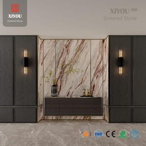 Lastra in <span class=keywords><strong>Pietra</strong></span> Sinterizzata Rossa Personalizzata da 9mm 1200x2800mm Opaca con Venature a Libro <span class=keywords><strong>per</strong></span> Soluzioni Cucine Esterne - Product Image 3
