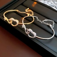 Bracelet Cœur Creux en Zircon pour Femme – Bijou Polyvalent, Tendance et Romantique, Réglable, Luxe Léger, Idéal Cadeau