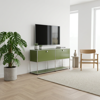 Meuble de rangement métallique à tiroirs, structure minimaliste pour couloir, élégant, personnalisable, capacité de rangement optimisée pour salon
