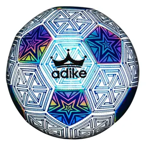 Adike all'ingrosso personalizzato bagliore il pallone da calcio luminoso scuro calcio luminoso notte calcio riflettente