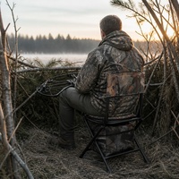 Chaise de chasse pivotante à 360°, dossier haut, pliable, portable, rembourrée, pour camping, accessoires de siège extérieur, OEM ODM, logo personnalisé