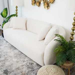 Sofa Boucle gading <span class=keywords><strong>Linden</strong></span> Modern dengan konstruksi kayu Solid dan Sofa desain kontemporer abad untuk ruang tamu - Product Image 2