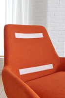 Fauteuil de Salon Rembourré Confortable Style Moderne Orange Vif pour Bureau et Maison