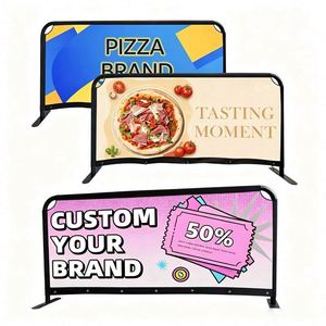 Barrera de poliéster ecológica personalizada con impresión para cafeterías, soporte de tela tensada para pancartas, telón de fondo publicitario comercial - Product Image 1