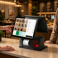 Système de point de vente 3 en 1, terminal de point de vente 15 pouces, imprimante, scanner, tout-en-un, base en aluminium, compatible avec Win10 et Win11, pour système de point de vente de détail