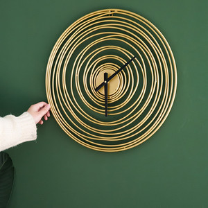 Wholesale Decorative Gold Round Metal Wire <strong>Wall</strong> <strong>Mirror</strong> <strong>Clock</strong> for Home Decor Lving Room Furniture - Product Image 5
