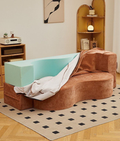 Platzsparendes, umweltfreundliches, modernes Stoff-Schlafsofa, tragbar, umwandelbar, ausziehbar, faltbar, für kleine Wohnungen und Wohnzimmer