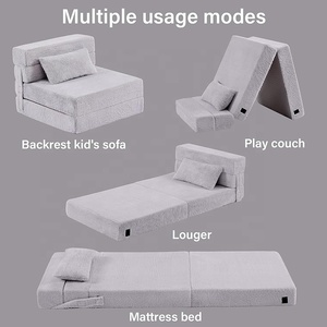 लोकप्रिय मल्टीफ़ंक्शन फोम फोल्ड सोफा बिस्तर अतिथि सोफे के साथ तकिया की कुर्सी के साथ सांस लेने योग्य कवर के साथ - Product Image 4
