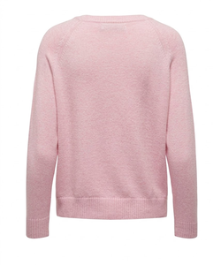 Pull en tricot à col rond rose pour femme, doux, respirant, à manches longues, décontracté, pour l'hiver, 50% viscose, 27% nylon, 23% polyester - Product Image 3