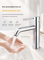 Robinet de lavabo moderne simple à poignée unique, monotrou, en acier inoxydable, avec cartouche céramique, revêtement PVD, garantie 3 ans