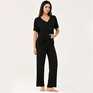 Conjunto de Pijamas de Viscosa de Bambú Personalizados para Mujer, Ropa de Dormir, Ropa de Casa, Conjuntos de Pijamas para Mujer, Venta al por Mayor - Product Image 2