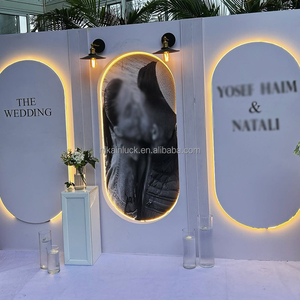 NIKA حفل زفاف علامة ترحيب أدى صورة خلفية جدار الاكريليك خلفية مربع قوس لحفل الزفاف - Product Image 6