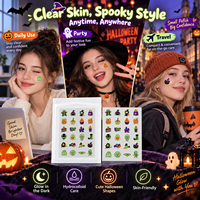 Patch anti-acné lumineux festif pour Halloween, en forme de fantôme et de chauve-souris, idéal comme cadeau de fête, OEM
