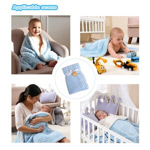 Wholesale Premium Personalized Super Soft Fleece Plush Swaddle Cover Baby Sherpa Dot Blanket for Newborn Baby Winter - Product Image 3