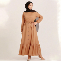 2025 vêtements ethniques arabe longue robe femmes musulmanes Kimono respirant musulman Abaya Maxi robe en gros
