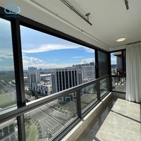 Fenêtre coulissante horizontale en aluminium à rupture de pont thermique, vue panoramique, pour projets de bâtiments résidentiels de luxe