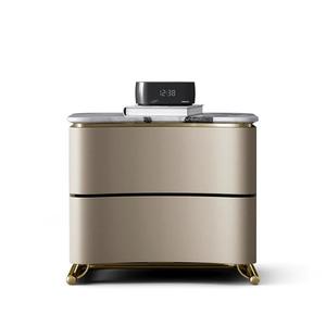 Table de chevet de meubles sur mesure cadre de nuit en pierre de marbre naturel lit de chambre adapté - Product Image 1