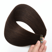 Harga Grosir Ekstensi Rambut Tape Remy Double Drawn 12A Asli Raw Brazil 100% Rambut Manusia Alami Seamless Tape in Hair Weft