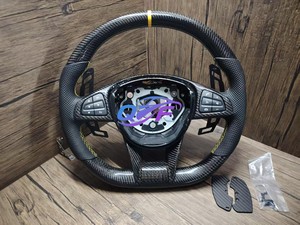 Convient pour Mercedes-Benz CL ClS CLA <span class=keywords><strong>a</strong></span> E S Classe C C36 G63 C43 W204 W205 W213 W212 W211 C300 W218 Volant en cuir personnalisé - Product Image 5