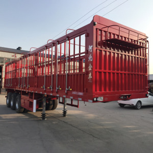 Hete Aanbieding 60 Ton Capaciteit Staalvrachttransport Aanhangwagen 3/4/5 Assen Zwaarbelastbaar Landingsgestel Hekwerk Vervoer Vee - Product Image 6