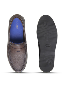 Mocassins formels en cuir importé à bout rond avec doublure en cuir DD et semelle Ortholite en cuir TPR pour hommes - Product Image 3