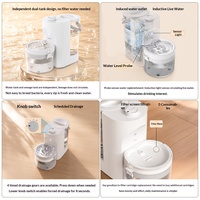 Fontaine à eau automatique pour animaux de compagnie, 3L, avec séparation des eaux usées, recharge automatique par induction, fonctionne sur piles, pour chats, accessoires pour animaux de compagnie