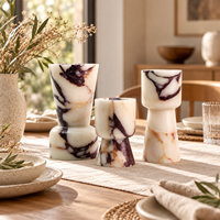 Marbre Calacatta Viola, pierre naturelle luxueuse de couleur violette, vente en gros, décoration d'hôtel et de maison, porte-bougie en marbre naturel