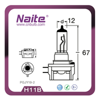 Ampoule halogène NAITE de haute qualité en gros H11B 12V 55W PGJY19-2 pour systèmes d'éclairage automobile