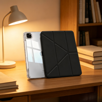 Étui magnétique transparent anti-chute en TPU avec support réglable pour iPhone 15 Pro Max, iPad Pro 11'' et iPad Air 24.8x18
