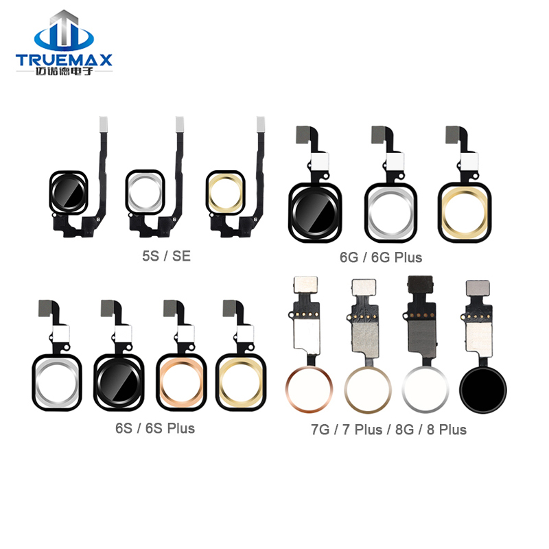 Кнопка возврата на домашнюю страницу по отпечатку пальца с гибким кабелем, для сборки, запасные части для iPhone 5 5s 6 6Plus 6s Plus 7 7Plus, 8, 8Plus,