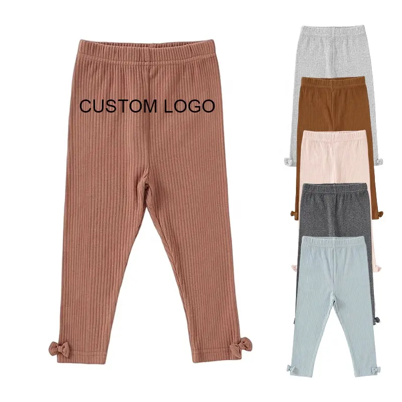 Quần Bé Gái Sơ Sinh Siêu Mềm Quần Legging Thường Ngày Cotton Gân Trơn Cho Bé