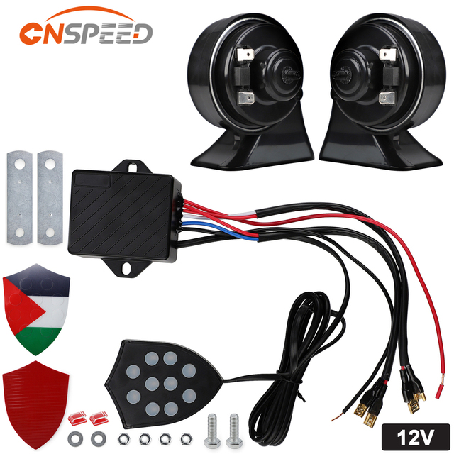 12V Coaxial Universal Electronic Automotive Horn 10 Sound Musical Controller Snail Trumpets Electric Siren Plastic 12V 24V