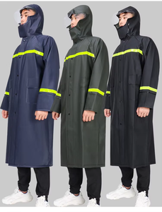 Vente en gros bon marché adulte PVC long poncho pour la pêche imperméable avec bandes réfléchissantes pour <span class=keywords><strong>patrouille</strong></span> de police - Product Image 6