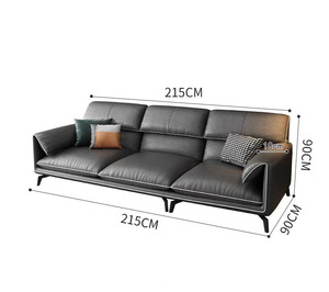 Divano in vera pelle <span class=keywords><strong>blu</strong></span> di fascia alta minimalista italiano importato <span class=keywords><strong>moderno</strong></span> <span class=keywords><strong>soggiorno</strong></span> con divano a forma di L - Product Image 3
