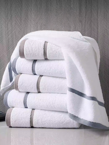 Ensemble de serviettes 5 étoiles avec logo personnalisé, 100% coton, super épais, absorbant, ensemble de serviettes de bain, cadeau, ensembles de serviettes de bain - Product Image 1